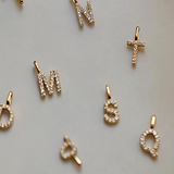 The Pavé Lab Diamond Letter Charm | Orlueur Solid 14K Gold