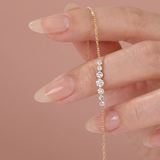 The Cascade - 7-Stone or 13-Stone Graduating Round Lab Diamond Bracelet | 14K Solid Gold