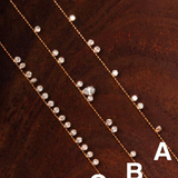 The Aster - Floating Lab Diamonds Beaded Chain Bracelets | 14k Solid Gold