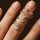 The Alcyone - Twin Star Open Diamond Stacking Ring | Perfect Gap Ring