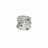 Multi-Band Bezel Gemstone Wrap Ring | 14K Gold Vermeil
