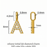 The Pavé Lab Diamond Letter Charm | Orlueur Solid 14K Gold