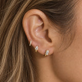 Pear Cut / Radiant Cut Lab-Grown Diamond Huggie | 10K/14K Solid Gold