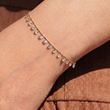 The Aster - Floating Lab Diamonds Beaded Chain Bracelets | 14k Solid Gold