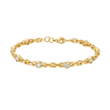Bezel-Set 1.2ct Round Lab-Grown Diamond Station Link Bracelet