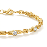 Bezel-Set 1.2ct Round Lab-Grown Diamond Station Link Bracelet