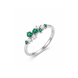 TikTok Viral Emerald Lab Diamond Cluster Stacking Ring | 0.21ctw 14K Solid Gold | Orlueur Jewelry