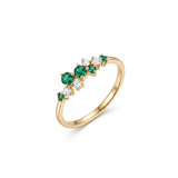 TikTok Viral Emerald Lab Diamond Cluster Stacking Ring | 0.21ctw 14K Solid Gold | Orlueur Jewelry