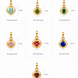 Colorful Gemstone Pendant Clip-On Enhancer Pendant | 14K Solid Gold