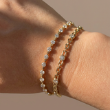 Bezel-Set 1.2ct Round Lab-Grown Diamond Station Link Bracelet