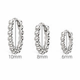 The Miro Beaded Huggie Hoop Earring | 14K Solid Gold 6mm–10mm