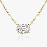 Custom Product Listing - 1ct East-West Oval Diamond 14k Solid Yellow Gold Necklace for Zulema