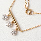 The Equilibrium - Dangling Lab Diamond Bar Necklace | Solid Gold