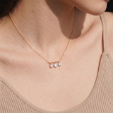 The Equilibrium - Dangling Lab Diamond Bar Necklace | Solid Gold
