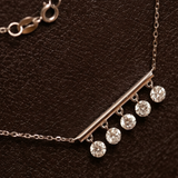 The Equilibrium - Dangling Lab Diamond Bar Necklace | Solid Gold
