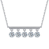 The Equilibrium - Dangling Lab Diamond Bar Necklace | Solid Gold