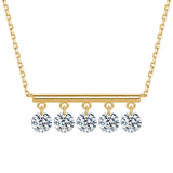 The Equilibrium - Dangling Lab Diamond Bar Necklace | Solid Gold