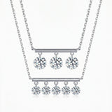 The Equilibrium - Dangling Lab Diamond Bar Necklace | Solid Gold