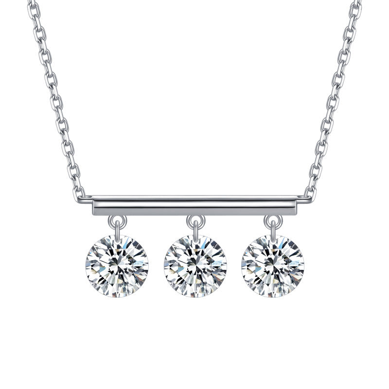 The Equilibrium - Dangling Lab Diamond Bar Necklace | Solid Gold