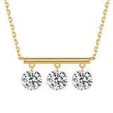 The Equilibrium - Dangling Lab Diamond Bar Necklace | Solid Gold