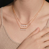 The Equilibrium - Dangling Lab Diamond Bar Necklace | Solid Gold