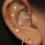 Marquise Lab-Grown Diamond Flat-Back Stud Earring | 14K Solid Gold