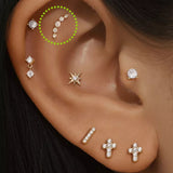 Curved Crescent Lab-Grown Diamond Flat-Back Stud | 14K Solid Gold