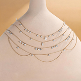The Aglaia - 1.5 Carat Dangling Diamond Station Necklace | Solid Gold