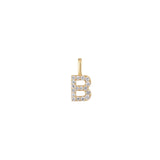 The Pavé Lab Diamond Letter Charm | Orlueur Solid 14K Gold