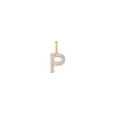 The Pavé Lab Diamond Letter Charm | Orlueur Solid 14K Gold