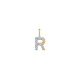 The Pavé Lab Diamond Letter Charm | Orlueur Solid 14K Gold