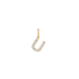 The Pavé Lab Diamond Letter Charm | Orlueur Solid 14K Gold