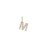 The Pavé Lab Diamond Letter Charm | Orlueur Solid 14K Gold