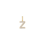 The Pavé Lab Diamond Letter Charm | Orlueur Solid 14K Gold