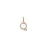 The Pavé Lab Diamond Letter Charm | Orlueur Solid 14K Gold