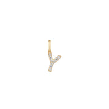 The Pavé Lab Diamond Letter Charm | Orlueur Solid 14K Gold