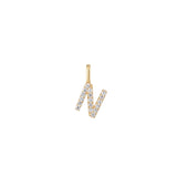 The Pavé Lab Diamond Letter Charm | Orlueur Solid 14K Gold