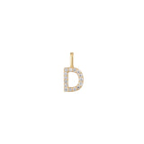 The Pavé Lab Diamond Letter Charm | Orlueur Solid 14K Gold