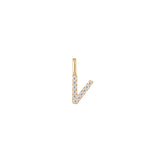 The Pavé Lab Diamond Letter Charm | Orlueur Solid 14K Gold