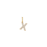 The Pavé Lab Diamond Letter Charm | Orlueur Solid 14K Gold