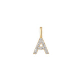 The Pavé Lab Diamond Letter Charm | Orlueur Solid 14K Gold