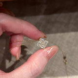 The Tessera - Geometric Emerald Cut Diamond Cluster Necklace | Solid Gold