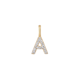 The Pavé Lab Diamond Letter Charm | Orlueur Solid 14K Gold