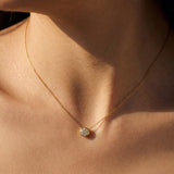 The Vesta - Bezel Set Round Lab Diamond Solitaire Necklace | Solid Gold
