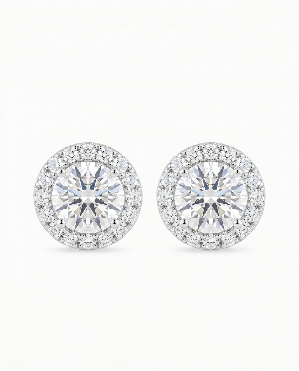 The Thea - Convertible Round Diamond Halo Jacket Earrings | Solid Gold