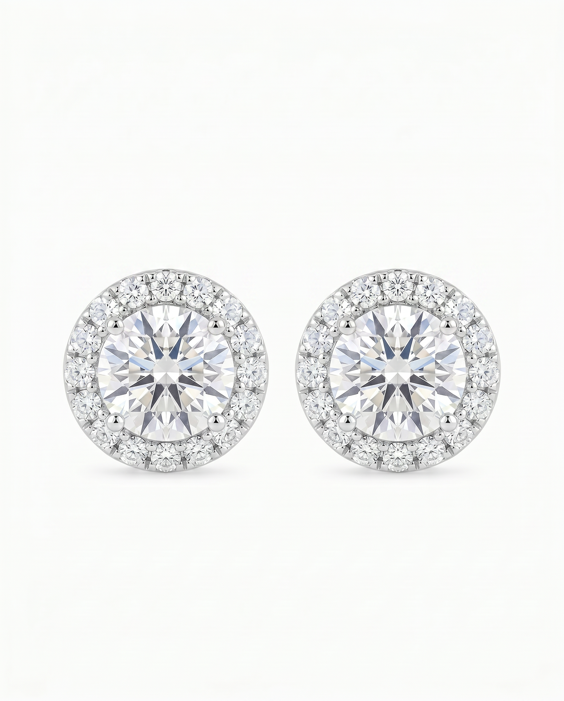The Thea - Convertible Round Diamond Halo Jacket Earrings | Solid Gold